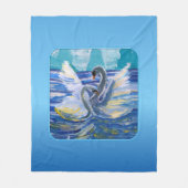 Zwanen "Kunst door kinderen" Fleece Deken (Voorkant)