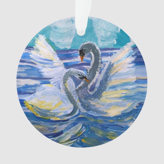 Zwanen "Kunst door kinderen" Ornament (voorkant)