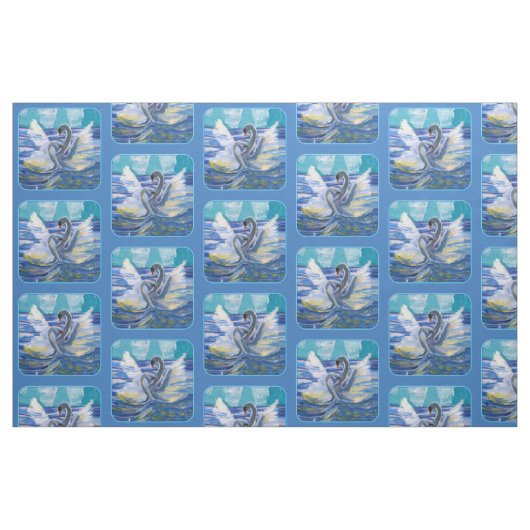 Zwanen "Kunst door kinderen" Stof (Fat Quarter)