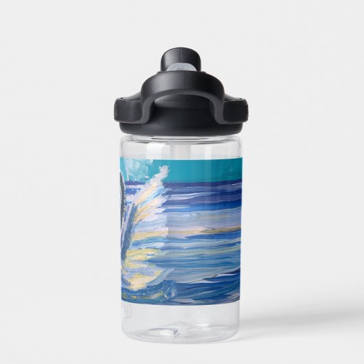 Zwanen "Kunst door kinderen" Waterfles (Achterkant)