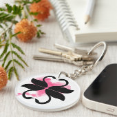 Zwanen liefde acrylen sleutelhanger (Voorkant Rechts)