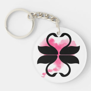 Zwanen liefde acrylen sleutelhanger