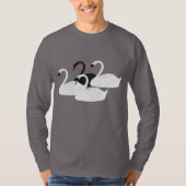 Zwanen Mannen lange mouwen T-shirt (Voorkant)