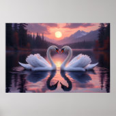 Zwanen onder de Maan van de Liefde Poster (Voorkant)