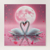 Zwanen op een meer legpuzzel (Verticaal)