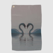 Zwanen op het meer golfhanddoek (Voorkant)