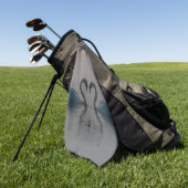 Zwanen op het meer golfhanddoek (Groen)
