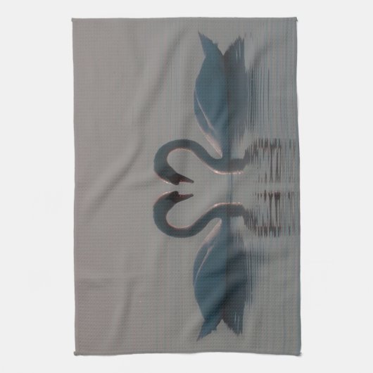 Zwanen op het meer theedoek (Verticaal)