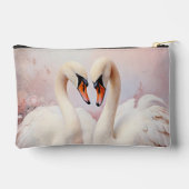Zwanen op roze bloemen etui (Achterkant)