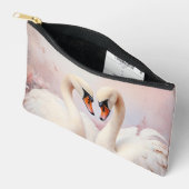 Zwanen op roze bloemen etui (Open)