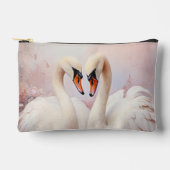 Zwanen op roze bloemen etui (Voorkant)