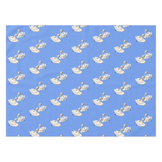 Zwanen op Waterpatroon Vogels Korenbloem Blauw Tafelkleed (Voorkant (Horizontaal))