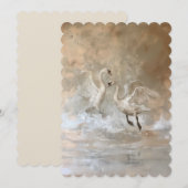 Zwanen - Platte uitnodiging grootte: 12,7 cm x 17, (Voorkant / Achterkant)