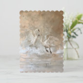 Zwanen - Platte uitnodiging grootte: 12,7 cm x 17, (Staand voorkant)