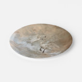 Zwanen - ronde papieren Borden Bordje (Gekanteld)