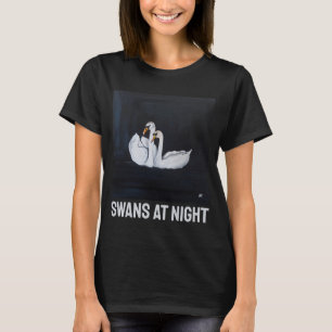 Zwanen 's Nachts Schilderij van Alfred Fox T-shirt