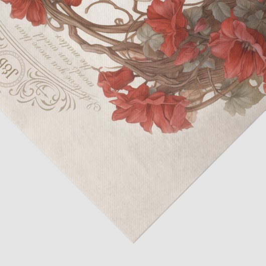 Zwanen Shabby Chic Bloemen Decoupage Tissuepapier (Detail)