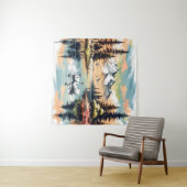 Zwanen te midden van de bergen: Alpine Serenity Wandkleed (In Situ (horizontaal))