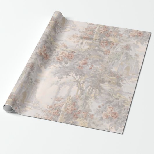  zwanen tussen ruïnes patroon cadeaupapier (Uitgerold)