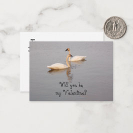 Zwanen Valentijn Kaarten Notitiekaartje