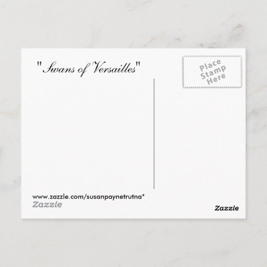 ZWANEN VAN VERSAILLES BRIEFKAART (Achterkant)