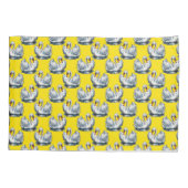 Zwanen Vogels Patroonontwerp Op Geel  Kussensloop (Achterkant)