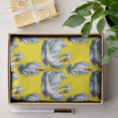 Zwanen Vogels Patroonontwerp Op Geel Tissuepapier (Geschenk)