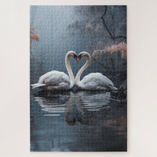 Zwanen voor altijd samen legpuzzel (Verticaal)
