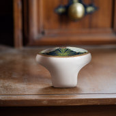 Zwanen Walter Crane Goudblauw Art Nouveau Keramische Knop