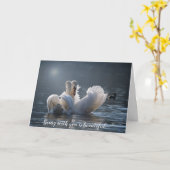 Zwanen wenskaart kaart (Gele Bloem)