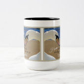 Zwanen zoenen tweekleurige koffiemok (Center)