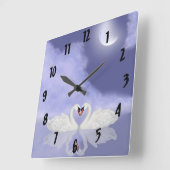 Zwanen zoenen vierkante klok (Hoek)