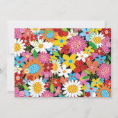 Zwanen zogen en kleurrijke lentbloemen bruiloft kaart (Achterkant)