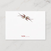 Zwanen zogen en kleurrijke lentbloemen bruiloft plaatskaartje (Voorkant)