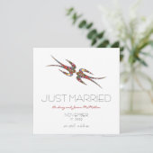 Zwanen zogen en lentevloeren Fotobruiloft Aankondiging (Staand voorkant)