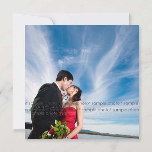 Zwanen zogen en lentevloeren Fotobruiloft Aankondiging (Achterkant)