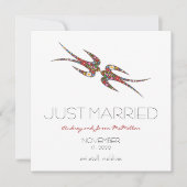 Zwanen zogen en lentevloeren Fotobruiloft Aankondiging (Voorkant)