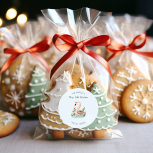 Zwanen zwemmen 12 dagen kerstvakantie ronde sticker