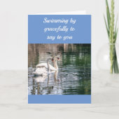 ZWANEN ZWEMMEN LANGS OM U EEN *GELUKKIGE VERJAARDA KAART (Voorkant)