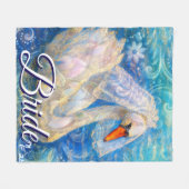 Zwanenbruid w / sluier op Water Blauw Wit Geperson Fleece Deken (Voorkant (Horizontaal))