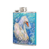 Zwanenbruid w / sluier op Water Blauw Wit Geperson Heupfles (Links)