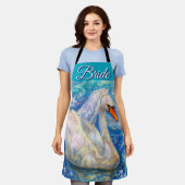 Zwanenbruid w / sluier op Water Blauw Wit Geperson Schort (Gedragen)