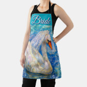 Zwanenbruid w / sluier op Water Blauw Wit Geperson Schort (Insitu)