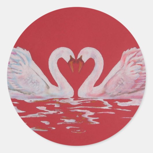 zwanenhart ronde sticker (Voorkant)