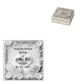 💍 Zwanenhart Trouwdecoratie Met Bloemframe 💍 Rubberstempel (Gestempeld)