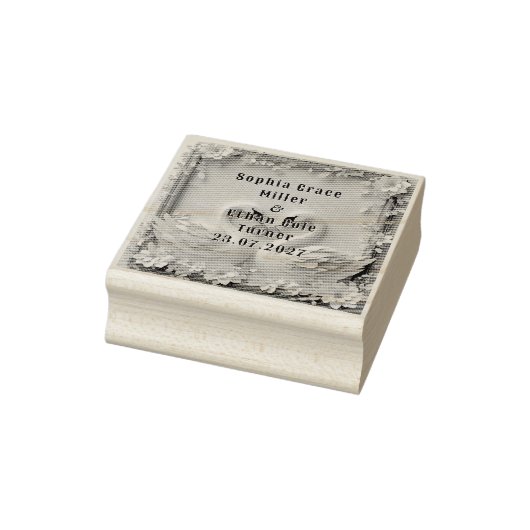 💍 Zwanenhart Trouwdecoratie Met Bloemframe 💍 Rubberstempel (Stempel)