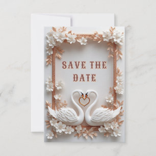 💍 Zwanenhart Trouwdecoratie Met Bloemframe 💍 Save The Date