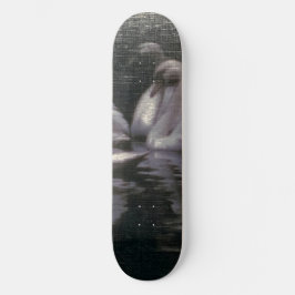 Zwanenmeer in het maanlicht persoonlijk skateboard