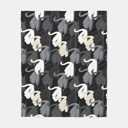 zwanenmeer: monotone patroon. fleece deken (Voorkant)
