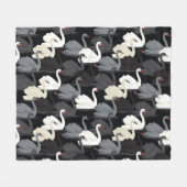 zwanenmeer: monotone patroon. fleece deken (Voorkant (Horizontaal))